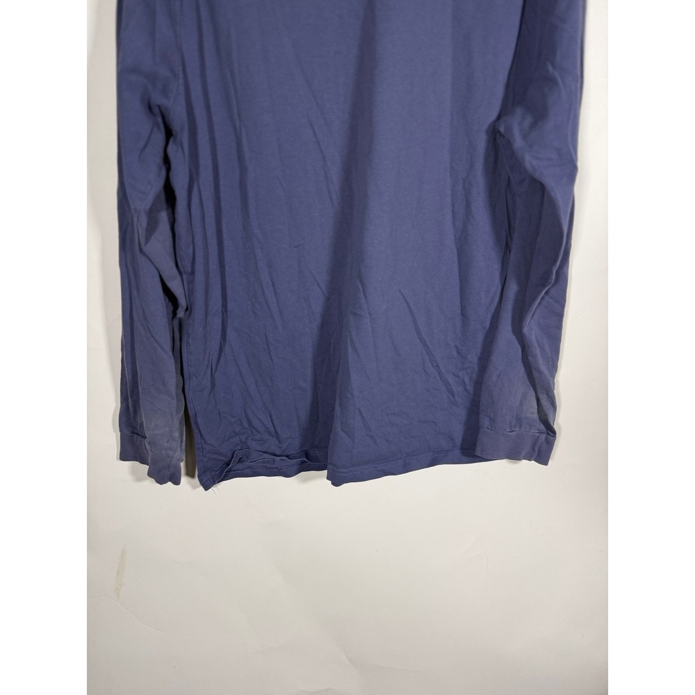Wrangler Mens 2XL Blue Long Sleeve Pocket T-Shirt Faded Distressed Grunge - Picture 6 of 9